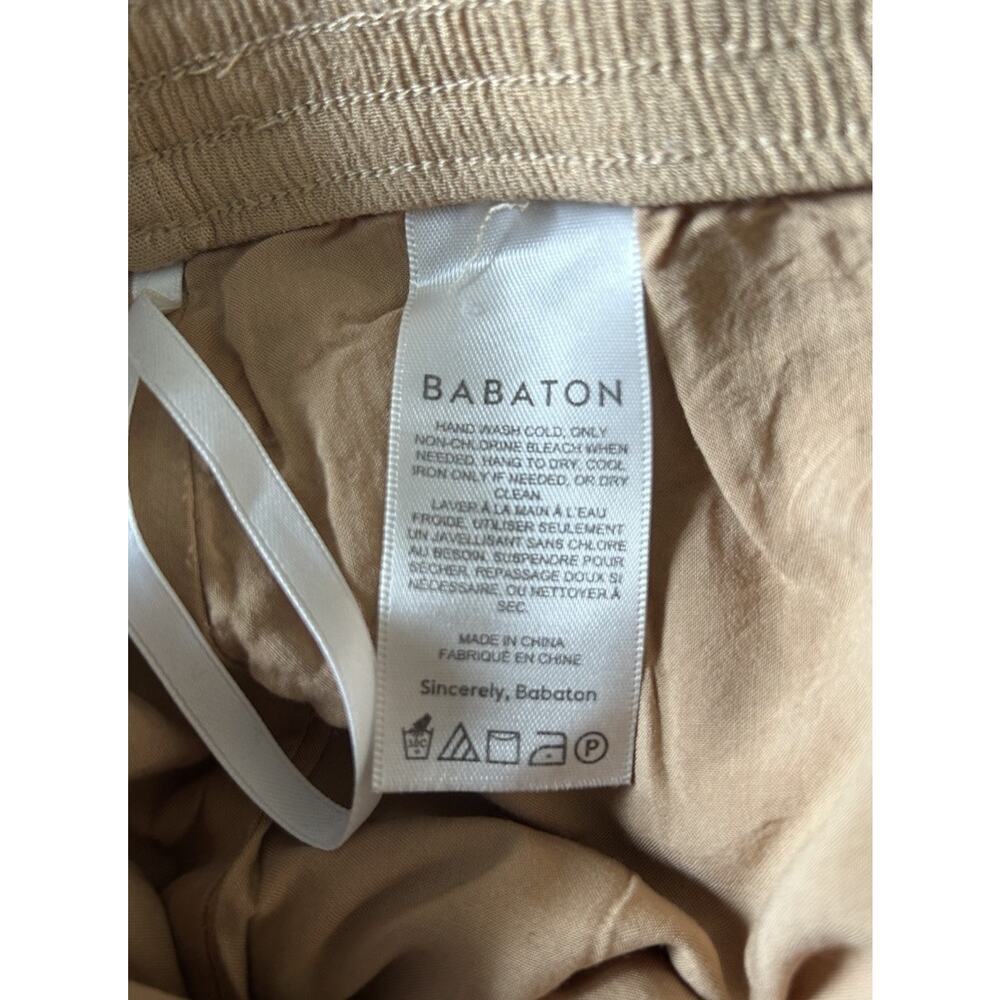 Babaton Viscose Wide Leg Pants Women's Size Small Beige Flowy Boho Minimalist - Picture 8 of 10